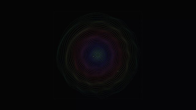 Abstract concentric rainbow wave lines animation