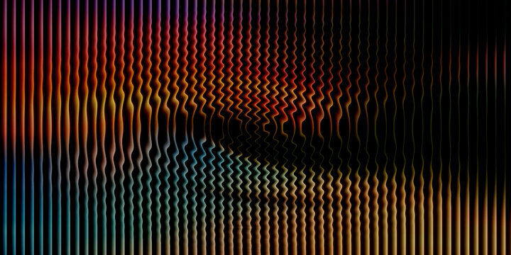 Abstract wave pattern background with dark vibrant color palette for modern digital art and technology backdrop.