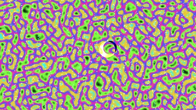 Abstract Neon Glowing Liquid Organic Patterns Moving Continuously With Loading Spinner Animation