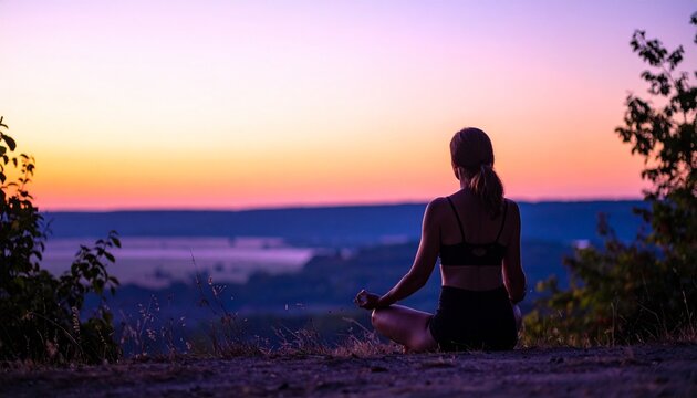 yoga at sunset