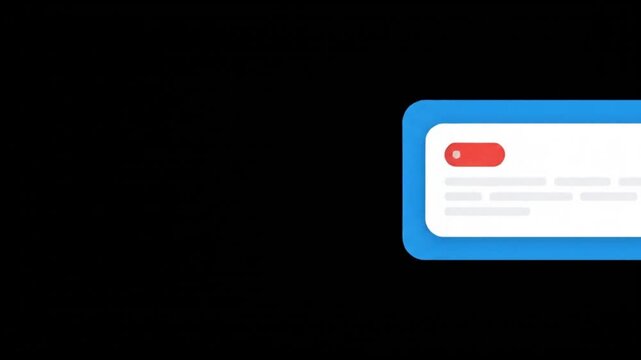 Flat design receipt or invoice document with red stamp and yellow pin icon on blue background