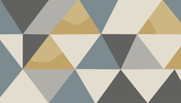 Abstract geometric background consisting of seamless repeating triangles in muted beige, white, and gray-blue tones.
