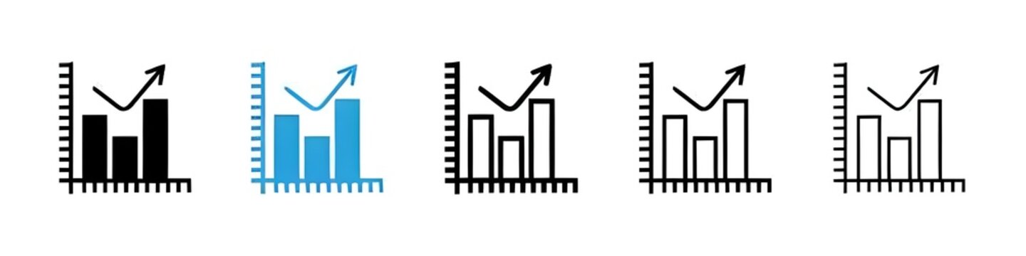Stagflation icon collection set. Thin line customizable illustration. Contour symbol. Vector isolated outline drawing. Editable stroke