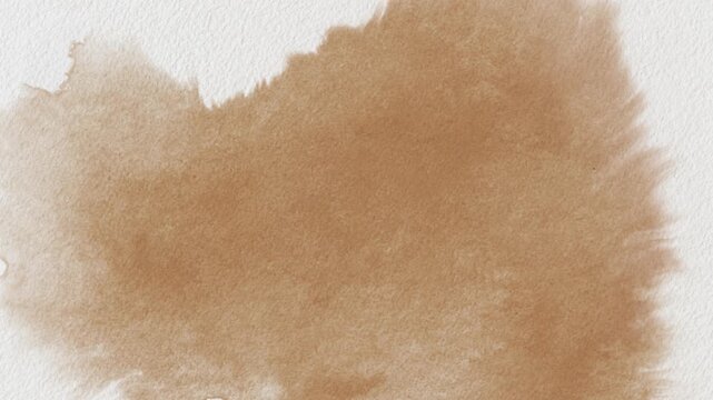 brown close up watercolor drip ink splatter paint into a white paper texture for reveal animation 4K HD 