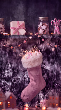 Mellow Christmas - pink socks