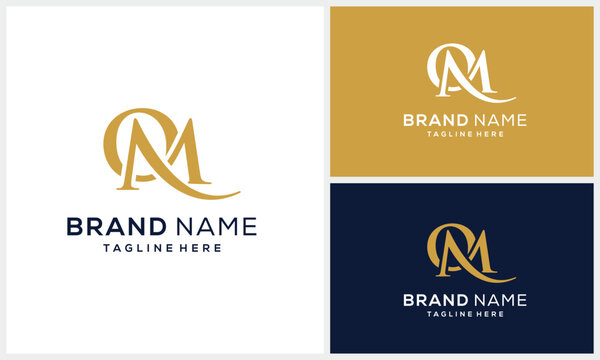 Creative initial QM serif font logo design, elegance luxury logo symbol concept