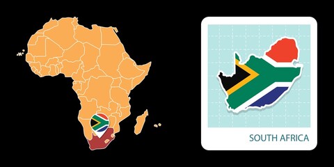 Stylized South Africa map highlighting a selected territory with a locator pin and inset reference graphic for geographic context. © Umm Hamzah