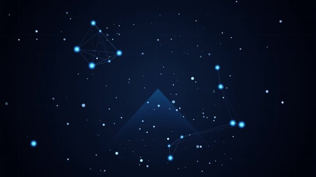 Abstract digital network connection background with glowing blue dots and geometric lines