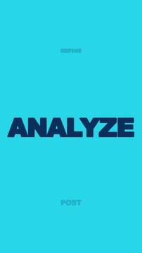 Typography animation showing an iterative Data-Informed Creator Workflow Loop Vertical
