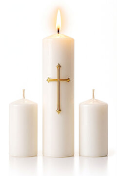 Christian Wedding Candles with Cross &ndash; Church Marriage, Blessing and Unity