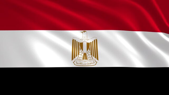 Egypt flag waving in the wind, Egyptian national flag background 4k animation.