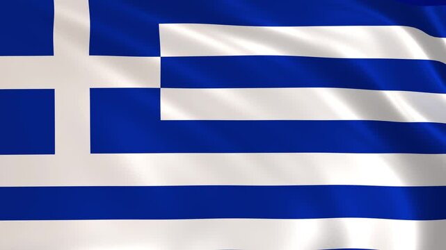 Greece flag waving in the wind, Greek national flag background 4k animation.