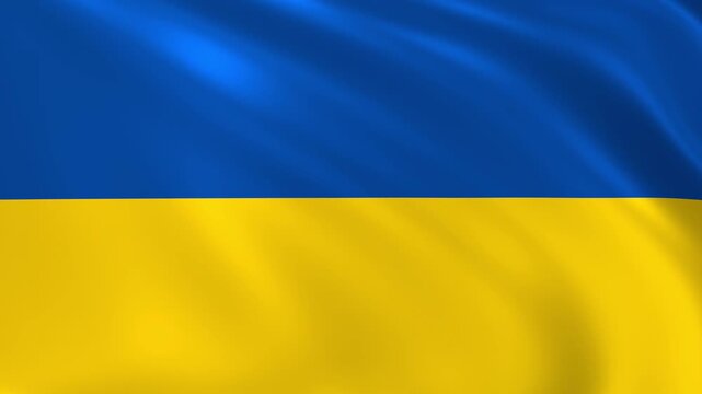 Ukraine flag waving in the wind, Ukrainian national flag background 4k animation.