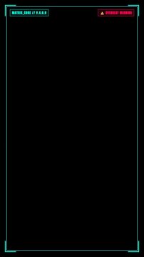 Futuristic hud frame border animation with overheat warning label for sci fi interface overlay