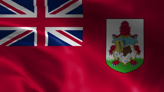 Bermuda flag waving smoothly