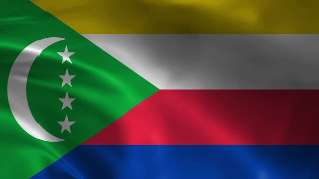 Comoros flag waving smoothly