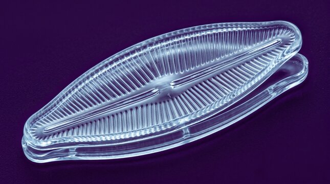 Diatom microalgae glass model showing intricate cell wall structure and detail