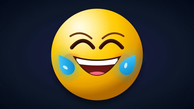 Yellow emoji face laughing with tears of joy showing extreme amusement and happiness