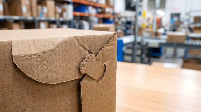recyclable shipping box corner with integrated reusable locking tabs for sustainable packaging, fulfillment and product returns