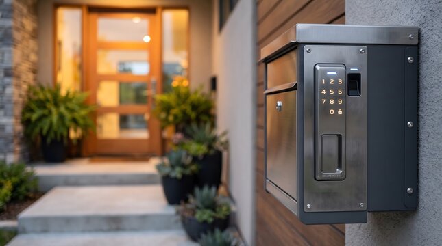 smart mailbox access mechanism with concealed electronic locking hardware for secure residential mail delivery and property management