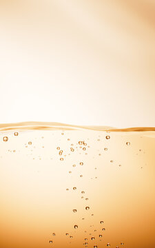 Flowing golden water surface background, 3d rendering.