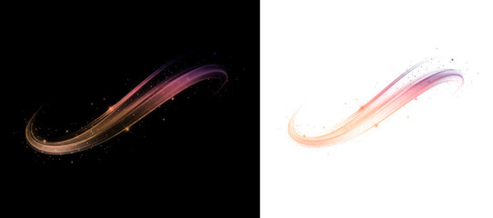 Glowing magic light wave effect with sparkles and glitter trails © Design Haven
