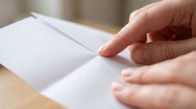 close up of a hand sealing a white envelope