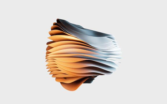 Flowing multilayer cloth background, 3d rendering.