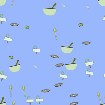 Kitchen Utensils Seamless Pattern