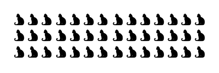 Obraz premium Cat Silhouettes Set, Minimalist Feline Icons, Black Vector Graphics. Animal Illustration, Pet Symbol Design