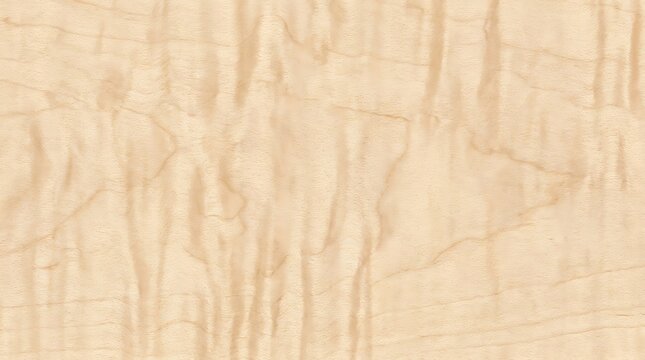 Curly maple wood texture featuring a light golden brown color palette with intricate flowing grain patterns perfect for modern interior design background and furniture surfaces