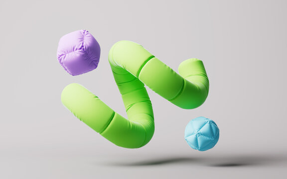 Inflatable soft balloon geometries, 3d rendering.