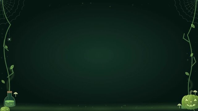 Green Halloween potion frame with mist and copy space