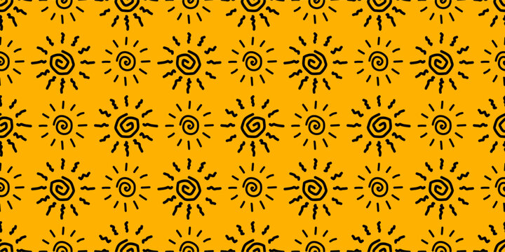 sun pattern background. childish sun seamless pattern. sun pattern for kids background.