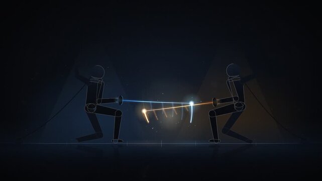 Fencing Blade Light Trails Sword Duel Seamless Loop