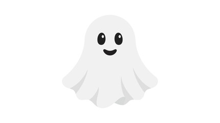 Obraz premium A cute white ghost character icon isolated on a white background.