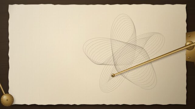 Harmonograph Pendulum Pen Drawing Rosette Reveal Animation
