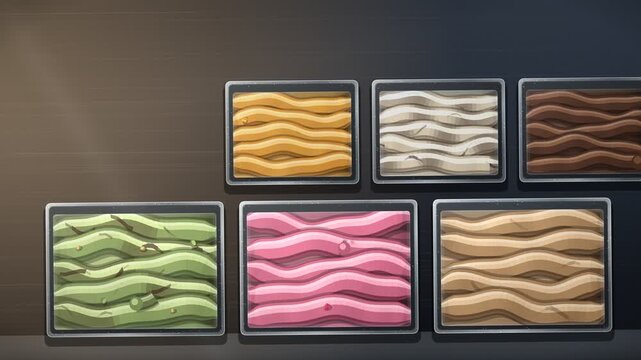 Gelato Display Case Ribbon Swirl Reveal Animation