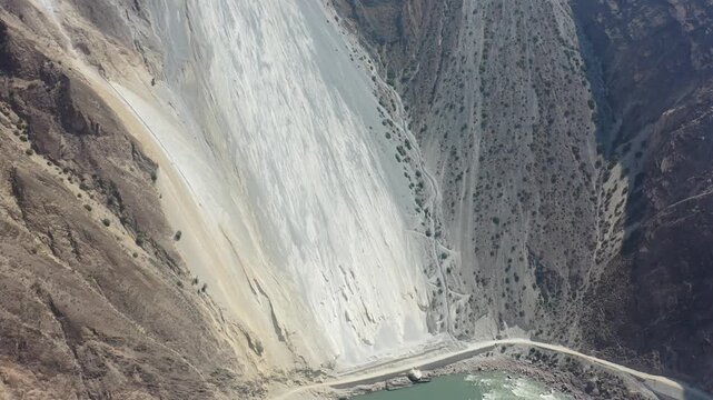 Aerial View of Dalusha Landslide on Bingchacha Road