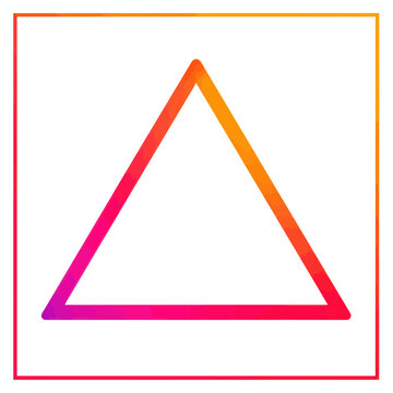 Vibrant Gradient Triangle Icon Isolated on Transparent Background
