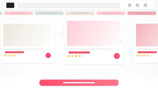 Minimalist Website User Interface Mockup with Animated Abstract Loading Effects