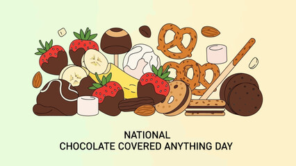 Fototapeta premium National Chocolate Covered Anything Day Assortment of Sweets
