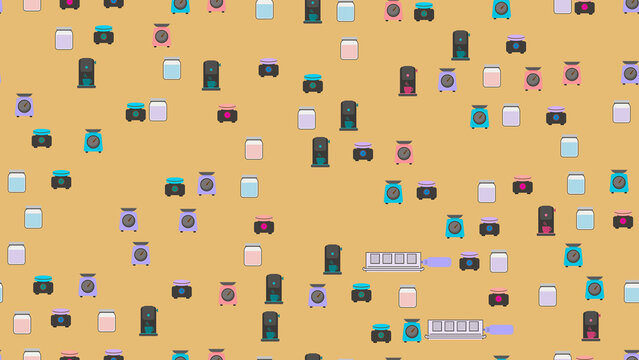 Kitchen Utensils and Jars Pattern