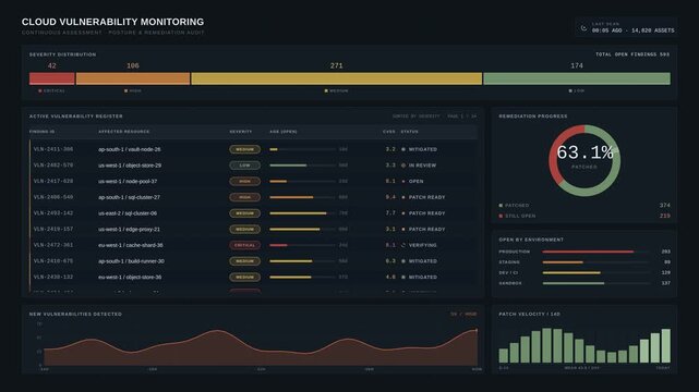 Software engineer monitoring cloud server security on a digital dashboard