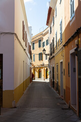 Obraz premium Empty street in historic ciutadella menorca balearic islands