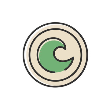 Green crescent shape inside a circle