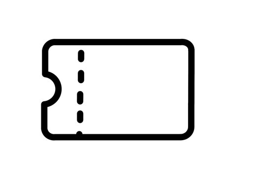 Blank coupon ticket icon with single notch and copy space