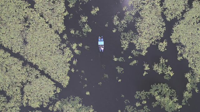 Aerial View of Kondakarla Ava Lake and Lotus Wetland Near Visakhapatnam Andhra Pradesh
