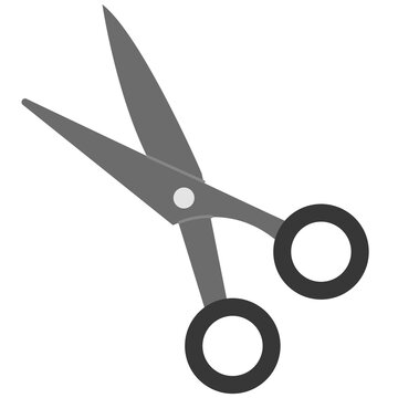 Office crafting scissors tool cutting equipment school supplies vector illustration