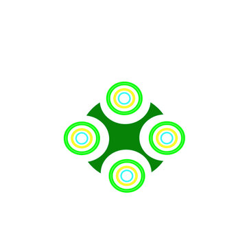 Abstract Green Concentric Circles Logo Design